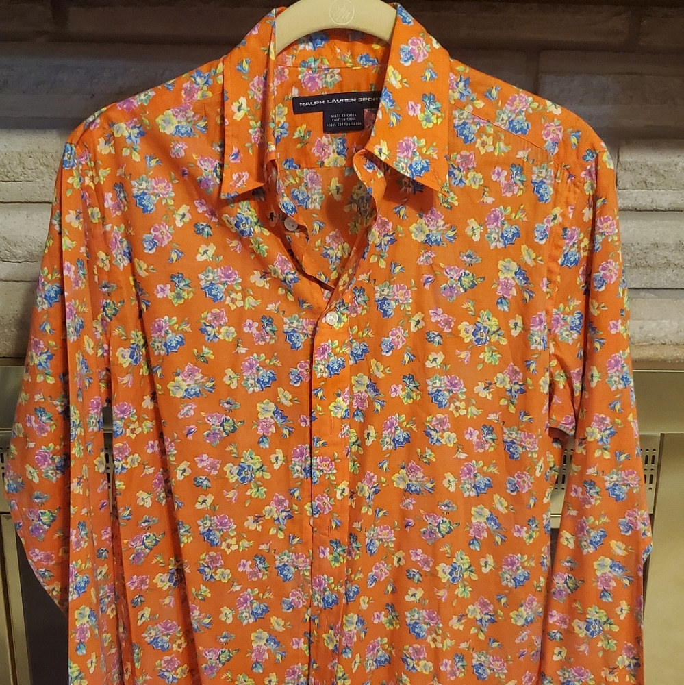 Ralphb Lauren Sport Floral Shirt Sz 8 M